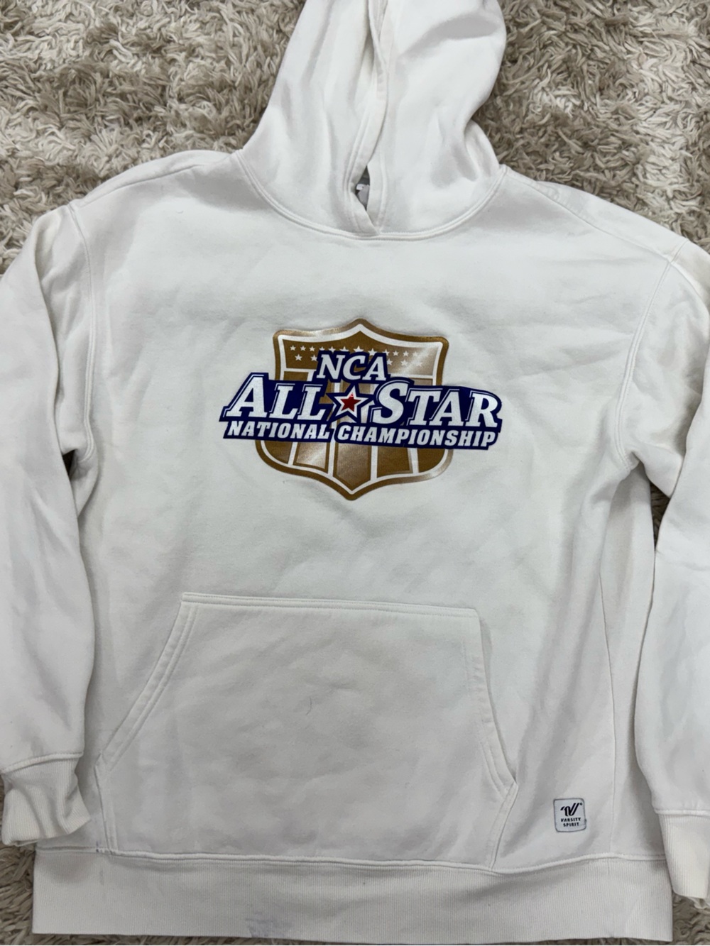 NCA All-Star National Championship White Crewneck Hoodie size large.